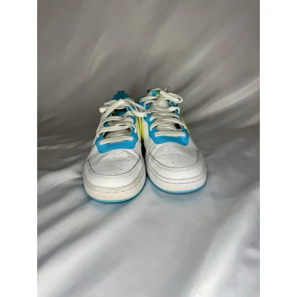 Nike Court Borough Low 2 GS 6.5 White Baltic Blue Volt Sneaker BQ5448-122